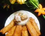 A picture of step 3 of Beguni (Egg Plant Fritters).