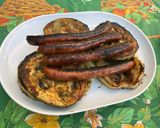Une image de l'étape 8 de Merguez et courgettes rondes marinées grillées.