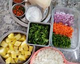A picture of step 1 of Cheese stuffed Poha Veg Balls.