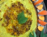 A picture of step 4 of Moong dal chilla stuffed.