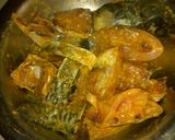 A picture of step 2 of Fish masala curry in Mithila style.