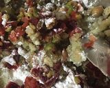 A picture of step 2 of Vegetables kabab with green chutney, mint curd and garlic chutney.