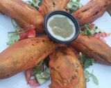 A picture of step 6 of Stuffed green chillies pakoray.