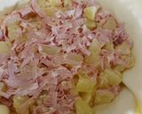 A picture of step 3 of Torta salata di mortadella e patate mortadella and potato pie.