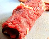 A picture of step 3 of Beef rolls in the oven.