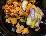 A picture of step 4 of Begun or Eggplant, Dal Suktoni for lunch in Thakurbari style.