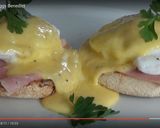 A picture of step 7 of Eggs Benedict.