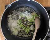A picture of step 1 of Enchiladas with black bean mole.