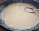 A picture of step 5 of Shahi tukda rabdi with moong dal halwa.