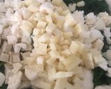 A picture of step 3 of Vegetarian Filo Samosas Filled with Four Cheeses and Spinach.