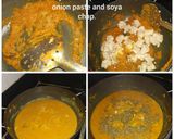 A picture of step 3 of Soya chaap gravy.