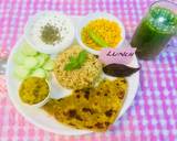 Veg Brown Rice,bottle gourd sabji,dry urad dal,mint Raita,multigrain dal parantha,green vegjuice recipe step 13 photo