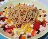 Foto del paso 2 de la receta Espaguetis con mango, piña, tomate y pavo