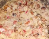 A picture of step 2 of Foul Mudammas with Tahini.