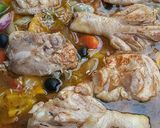 Mediterrán csirkecombok zöldséges rizs ágyon recept fázis 3 fotója