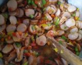 A picture of step 3 of Fried rice and sausages#myuniquericecontest.