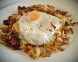 Foto del paso 6 de la receta: Huevo frito con crujiente de alcachofa y bacon