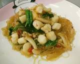 วุ้นเส้น​ผัดกะเพรา​หอยเชลล์​ วิธีทำสูตร 6 รูป