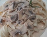 Foto del paso 6 de la receta: Fideos con crema y hongos 🍄‍🟫