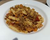A picture of step 8 of Ninja Foodi pasta with meat Bolognese sauce.