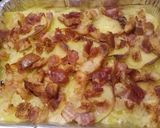 A picture of step 4 of Potato and leek bake with a bacon crumb.