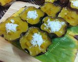 รูปขั้นตอนการทำที่ 6 ของ ขนมฟักทองนึ่ง(กระทงใบตองแห้ง) สูตรป้าหมู