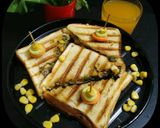 A picture of step 12 of Cheese Spinach-Corn Sandwich.