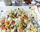 A picture of step 2 of Salad 🥗 with Qeema Shimla Aloo 😋👍.