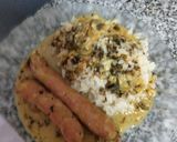 Foto del paso 5 de la receta: Salchichas al verdeo con Roquefort, acompañadas con arroz