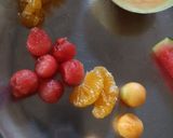 A picture of step 4 of Fruit Dessert with HungCurd topping.