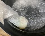 A picture of step 6 of 3 dishes cooked in 1 pot.