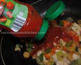 A picture of step 7 of Omurice (Omelette rice).