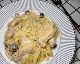 奶油雞肉野菇義大利麵的食譜步驟6照片