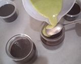 Foto langkah ke 4 dari resep Puding Brownies Cokelat Lumer Vla Matcha.