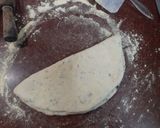 A picture of step 11 of Garlic Bread with fresh basil (no oven bread).