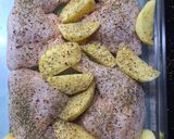 A picture of step 2 of Lemon Chicken Thighs with Roasted Potatoes.