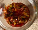 A picture of step 2 of Runner bean pickle.