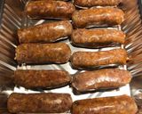 A picture of step 1 of Bite Sized Baked Sausages with Peppers and Onions.
