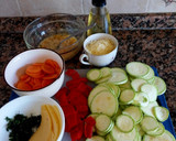 Foto del paso 1 de la receta: Pastel de verduras, gratinado, multicolor!🥔🥕🫑🧄