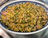 Une image de l'étape 11 de Riz gratiné aux deux fromages, courgette, persil et jambon.