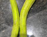 A picture of step 1 of Ridge gourd (turai) bhaji.