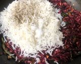 A picture of step 4 of Beetroot Coconut Rice / Pulihora - South Indian style.