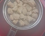 A picture of step 1 of Soya Manchurian.
