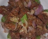 A picture of step 8 of Gas meat with groundnut cookie/peanut bars(kuli-kuli) powder.