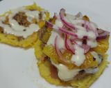 Foto del paso 12 de la receta: Arepa🫓burger🍔de pollo🥯🍗🍍🧀🧄