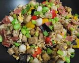 干貝芋頭彩虹炒飯的食譜步驟6照片