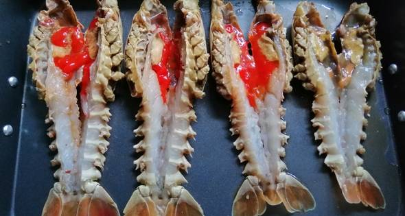 8 กุ้งมังกรแดงย่าง