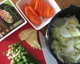 A picture of step 1 of Chinese vegetable soup.
