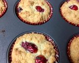 A picture of step 4 of Keto friendly Cranberry muffins.