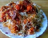 A picture of step 10 of Spicy chicken tikka biryani.